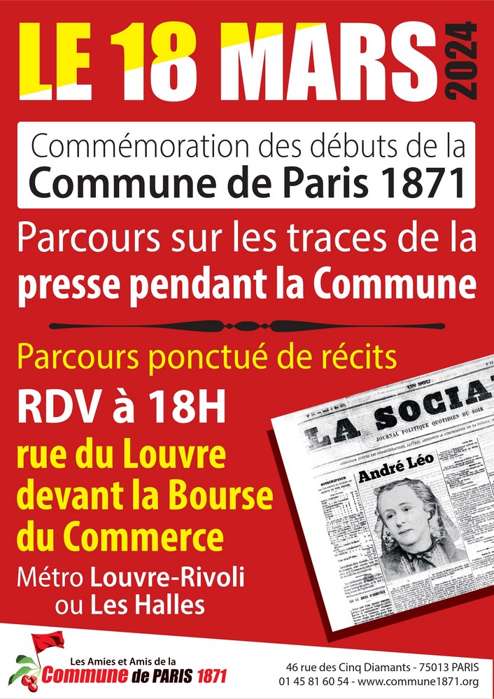 Affiche de la commémoration du début de la Commune de Paris 2024