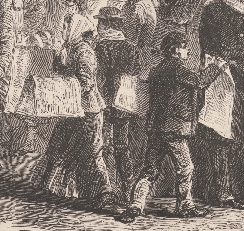 Crieurs de journaux  (Le Monde illustré 30 decembre 1870 - detail)