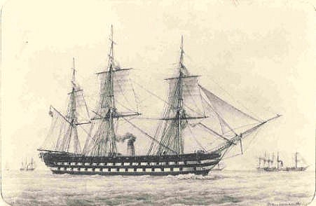 Le Fleurus - Ex Dauphin Royal, ex Brianée - Flotte de Napoléon III, vaisseau de 100 canons (source : http://www.dossiersmarine.fr/v_100.htm )