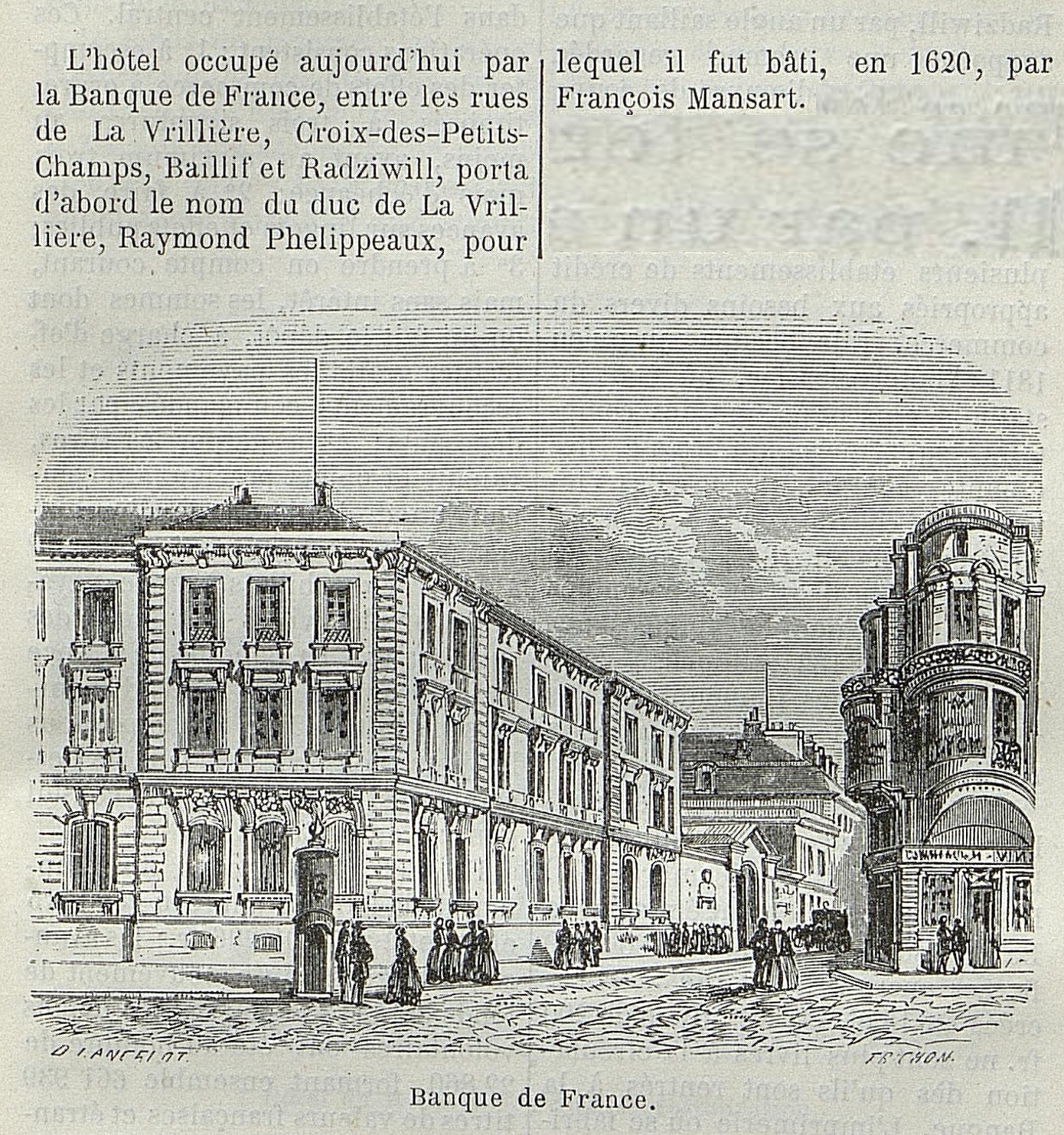 Banque de France rue de la Vrillière - Paris illustré en 1870 et 1875  guide de l'étranger et du parisien (BHVP) 