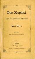 "Das Kapital" - Karl Marx, 1ère édition allemande, 1867