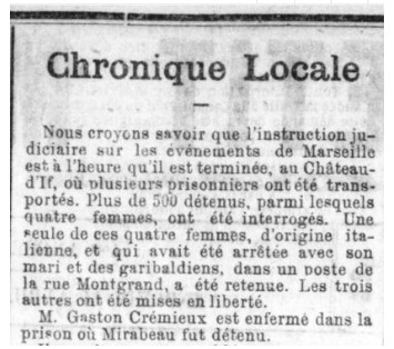 Le Petit Marseillais du 14 avril 1871