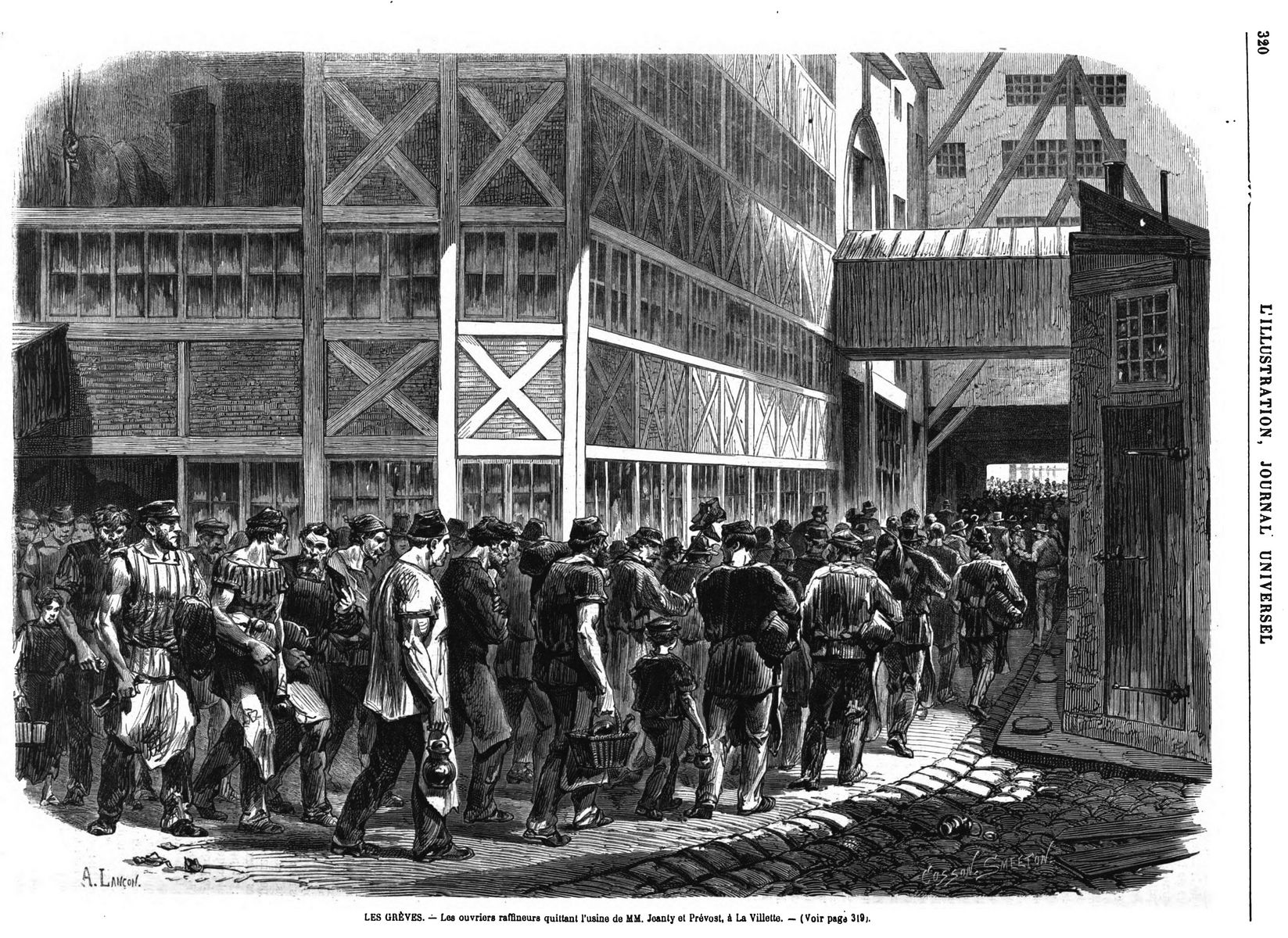 Ouvriers en grève à la Villette - L'Illustration N° 1418 du 30 avril 1870