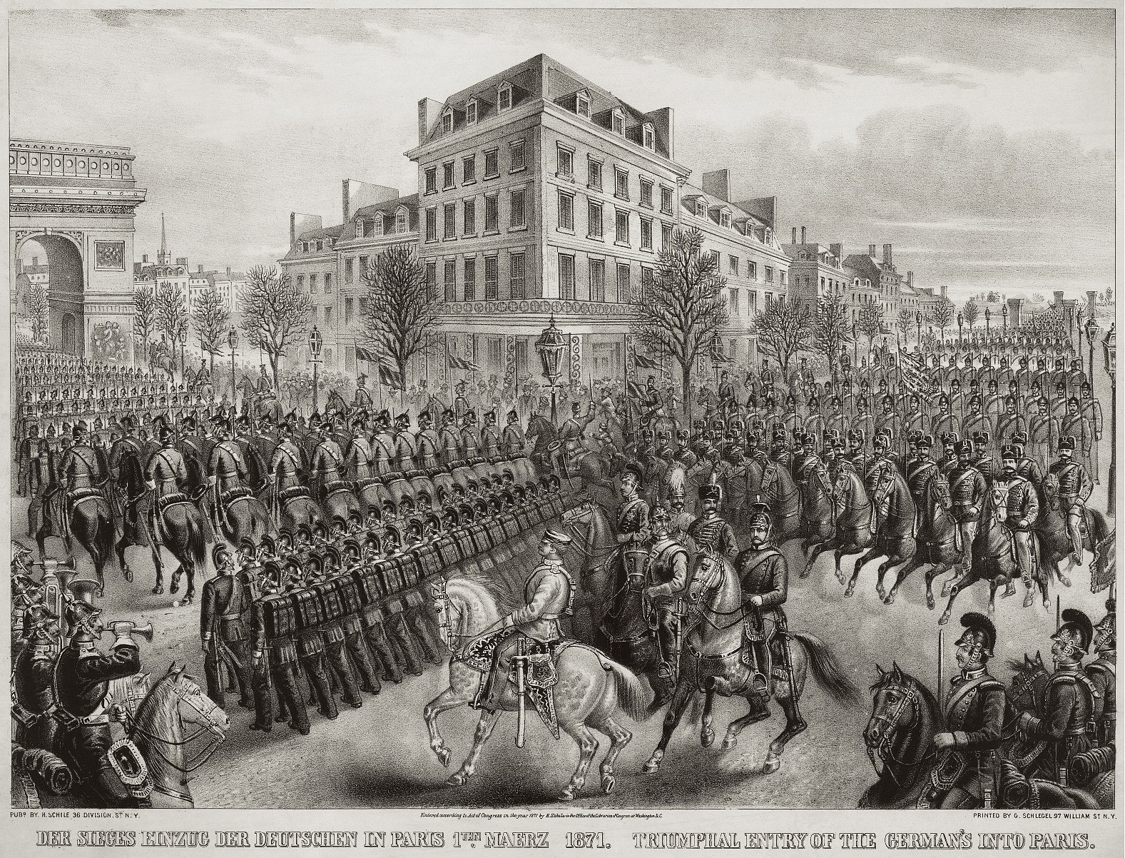Entrée triomphale des troupe Prussiennes à Paris le 1er mars 1871