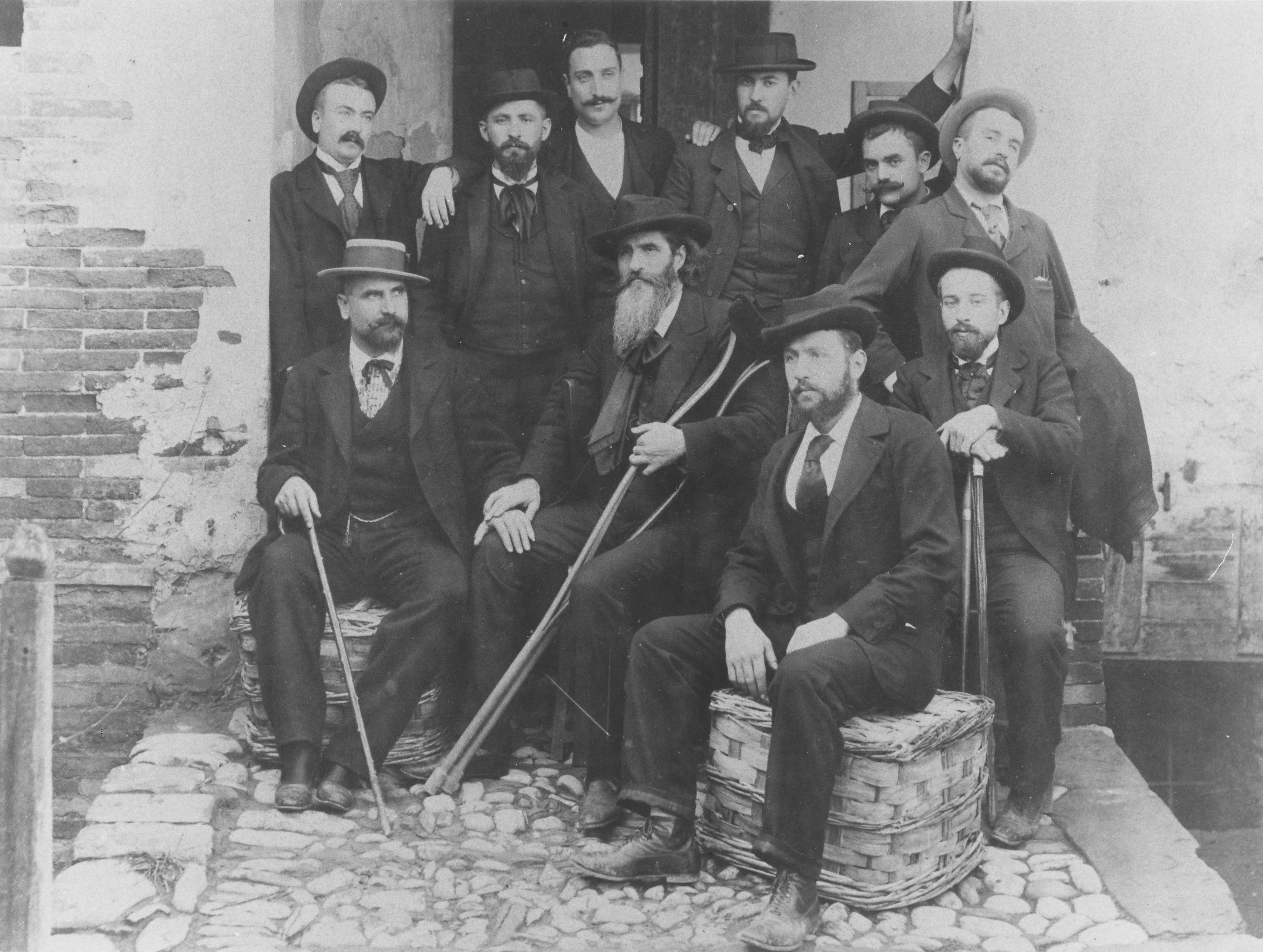 Amilcare Cipriani avec des anciens combattants italiens en 1897