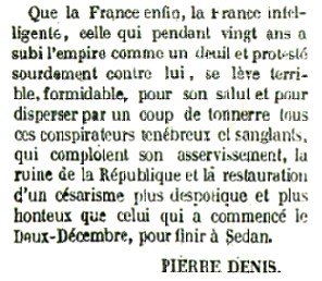 Un dernier éditorial de Pierre Denis paraît dans le n° 82 du 22 mai : « Le complot ». (Source : archivesautonomies.org)