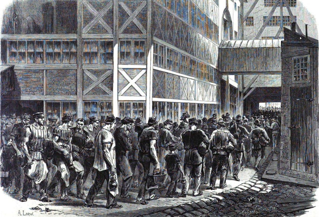 Grèves du 20 avril 1870 des ouvriers rafineurs de l'usine Jeantry-Prévost à la Villette (Source : L'Illustration -Journal Universel du 30 avril 1870)