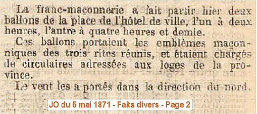 Journal officiel de la Commune du 5 mai 1871 (Source : archivesautonomies.org)