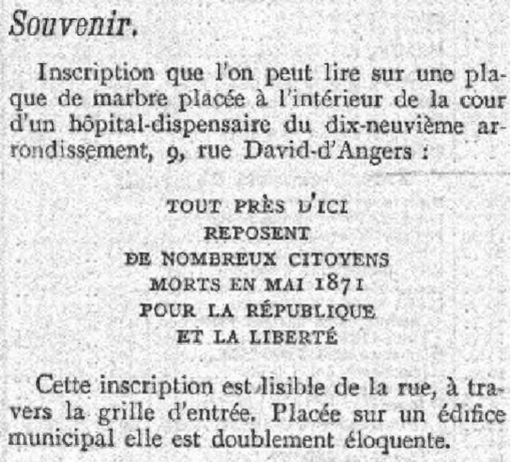 Article dans L'Aurore du 5 septembre 1903