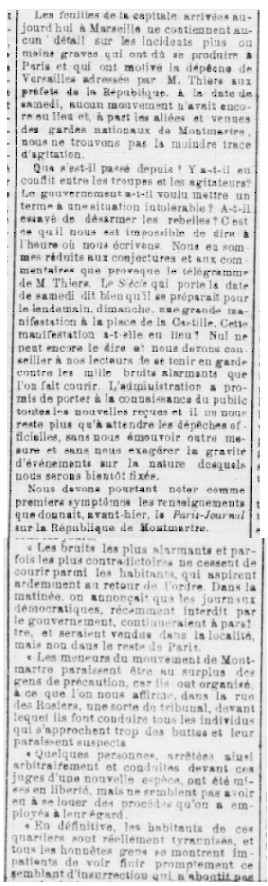 La Gazette du Midi et Le Sémaphore contre « la République de Montmartre »