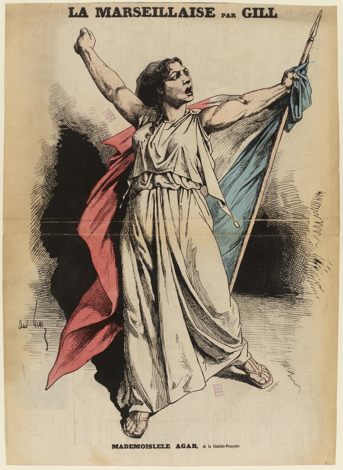 La Marseillaise par Gill - Mademoiselle Agar, de la Comédie-Française. (CC0 Paris Musées / Musée Carnavalet - Histoire de Paris)