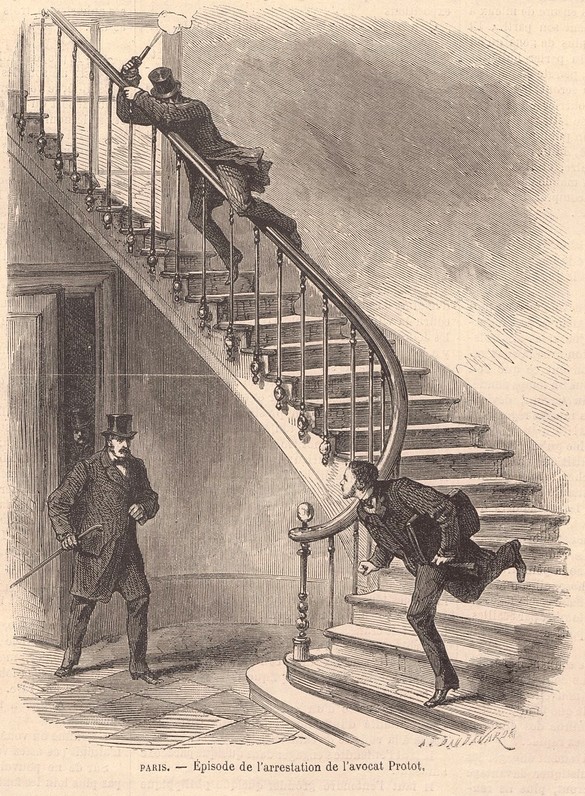 Arrestation de Protot - Le Monde Illustré du 7 mai 1870 (pour lire l'article sur le Monde Illustré , cliquer  sur l'image)