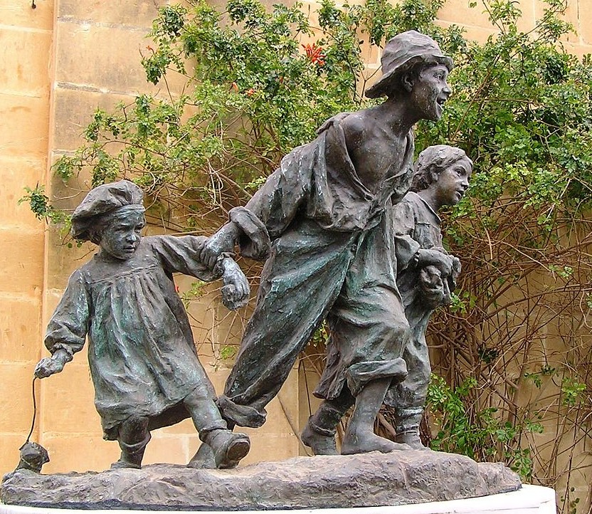 Les Gavroche sculpture de Antonio Sciortino (Upper Barrakka Gardens, La Valette, Malte)