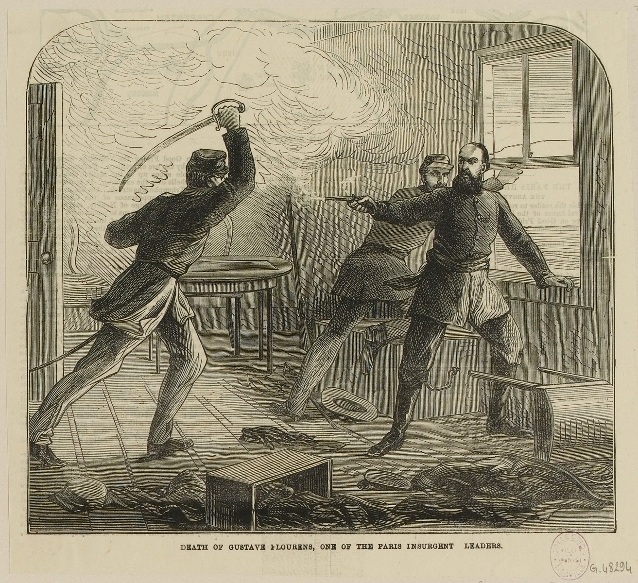 Mort de Gustave Flourens le 3 avril 1871 - Gravure anonyme (CC0 Paris Musées / Musée Carnavalet - Histoire de Paris)