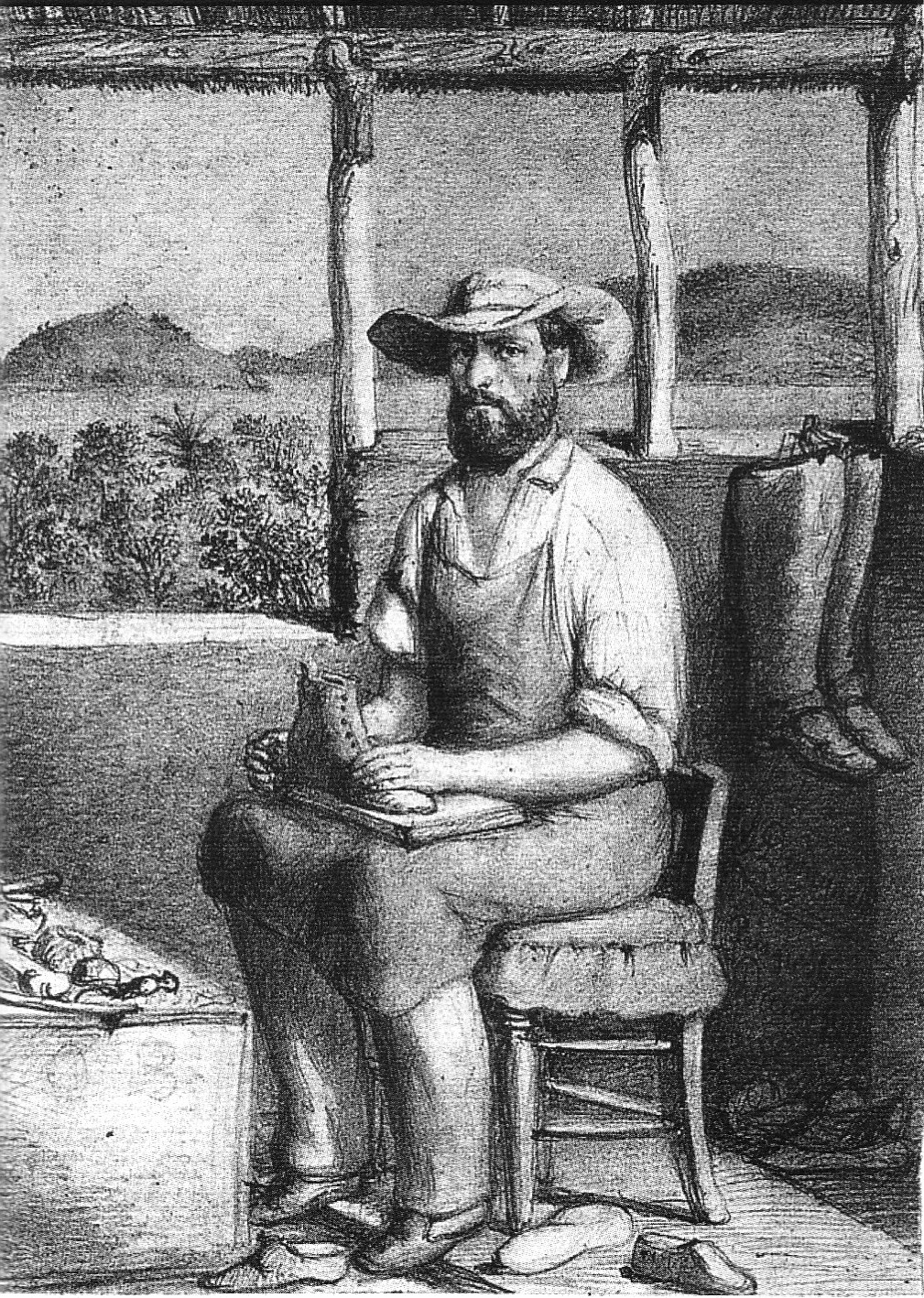 Portrait d’Alfred Huet, par Julien Devicque, peintre lithographe parisien, communard (Fonds Thibaud, Achives Départementales de l’Indre).