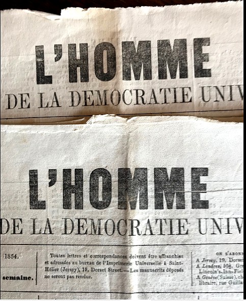 Hebdomadaire dirigé par Charles Ribeyrolles -  L’Homme, journal de la démo­cratie universelle (1853-1856)
