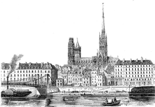 Gravure de Rouen vers 1871