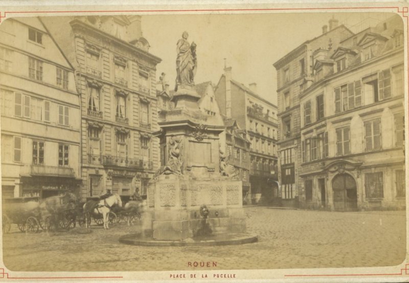Rouen - Place de la Pucelle en 1874 (carte postale ancienne)