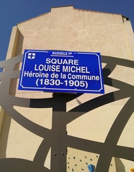 Plaque du square Louise Michel à Marseille