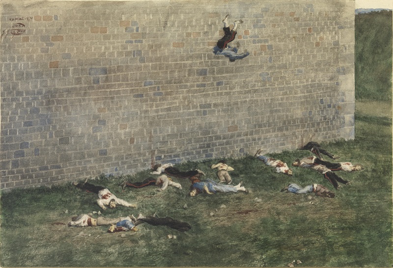 James Tissot, Exécutions des communards devant les fortifications du bois de Boulogne, 29 mai 1871.