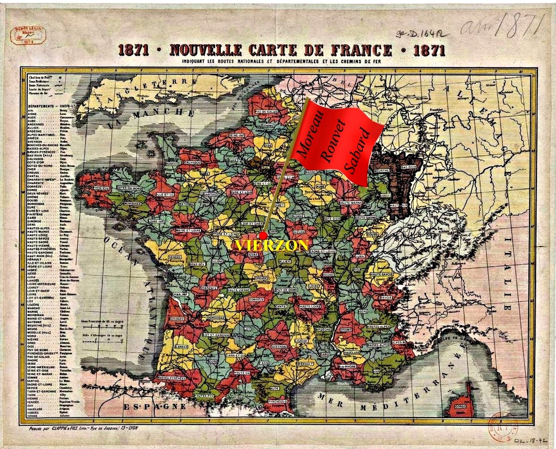 Carte de France  - 1871