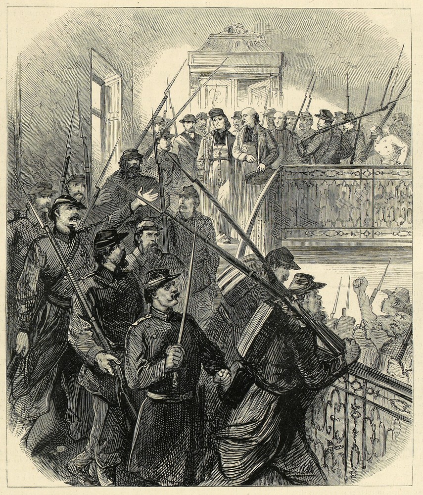 Arrestation de Mgr Darboy, archevêque de Paris. - Anonyme , Graveur (CC0 Paris Musées / Musée Carnavalet – Histoire de Paris)