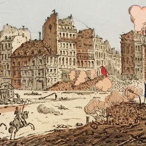 Détail de la gravure de Marks - Place de la Bastille - Journées du 22 au 28 juin 1871 (CC0 Paris Musées / Musée Carnavalet - Histoire de Paris)