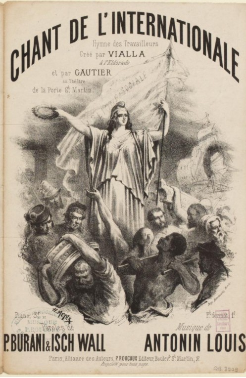 Partition du Chant de l’international, Hymne des travailleurs - Litho d’Henri Meyer (source Musée Carnavalet)