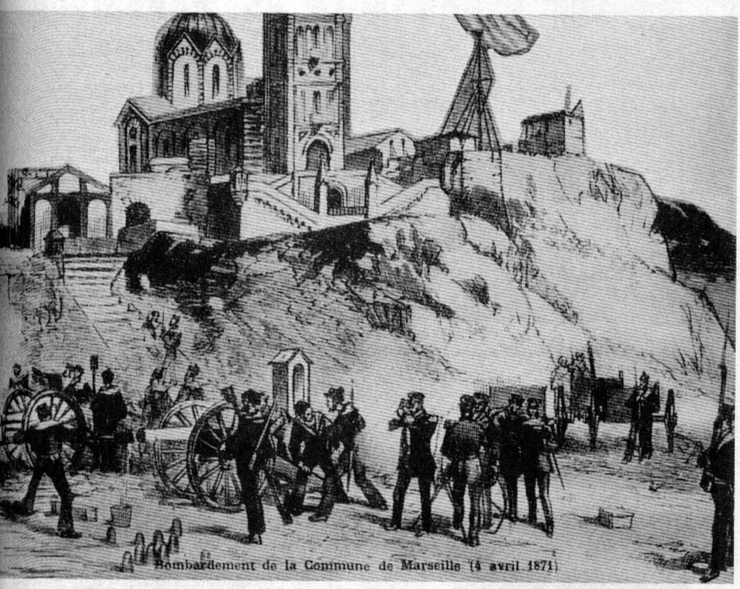 « Marseille bombardée le 4 avril 1871 » durant l'état de siège, estampe