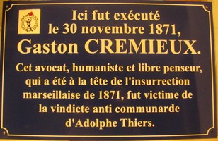Plaque Gaston Crémieux à Marseille