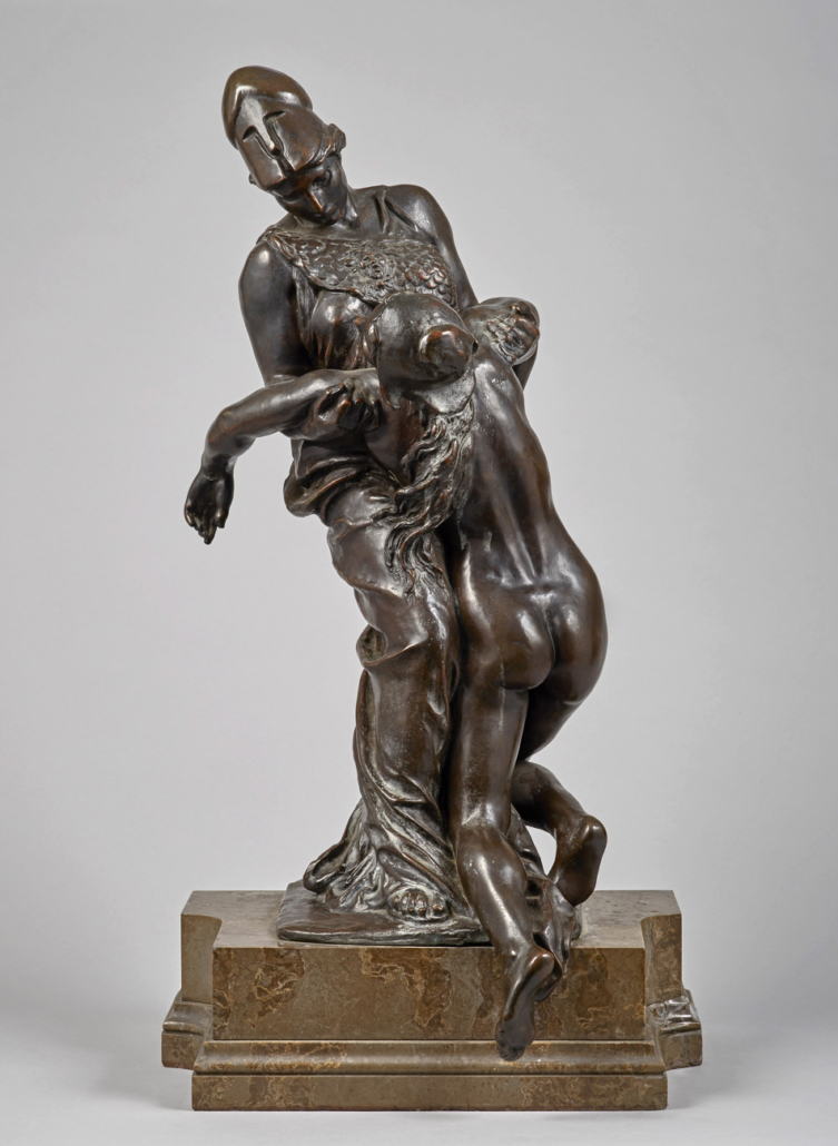 La Sagesse soutenant la Liberté Aimée-Jules Dalou (Paris, 1838 – 1902) Bronze, h 61 cm, signed and dated DALOU 1889