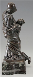 La Sagesse soutenant la Liberté Aimée-Jules Dalou (Paris, 1838 – 1902) Bronze, h 61 cm, signed and dated DALOU 1889