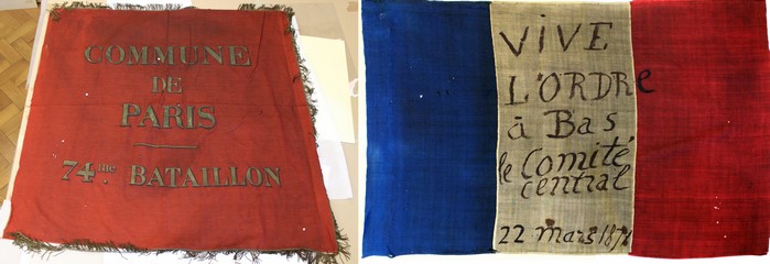 Drapeaux de la Commune au Musée historique de la ville de Mulhouse en Alsace N° inventaire 3287 et 3288 (Photos ©MHM)