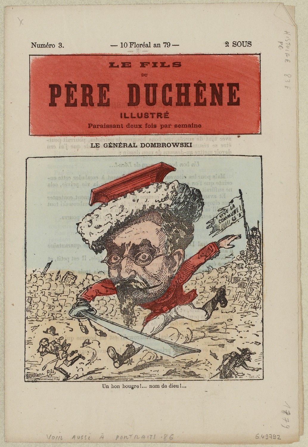 Le Fils du Père Duchêne illustré N° 3 du 10 floréal an 79 - Le Général Dombrowski (CC0 Paris Musées / Musée Carnavalet - Histoire de Paris)