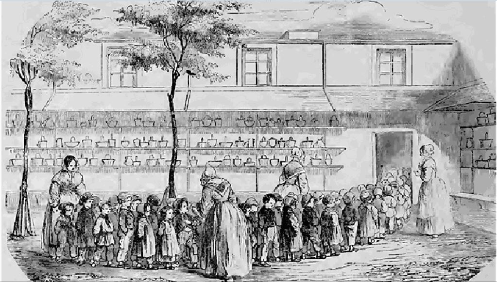 Entrée des Enfants dans la Salle d'asile Cochin, L'ILLUSTRATION, JOURNAL UNIVERSEL du 1er juin 1844