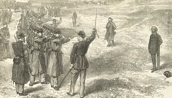 Les exécutions de Communards au camps militaire de Satory, 1871 (source Scottish National Portrait Gallery)