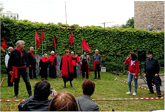 "Le rendez-vous du 18 mars" joué devant le Mur des Fédérés (Printemps des cimetières 2019)