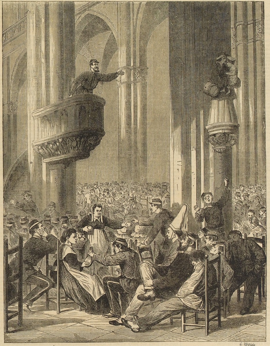 Last picture of the Paris Commune - a club in a church (Musée Carnavalet - Histoire de Paris)