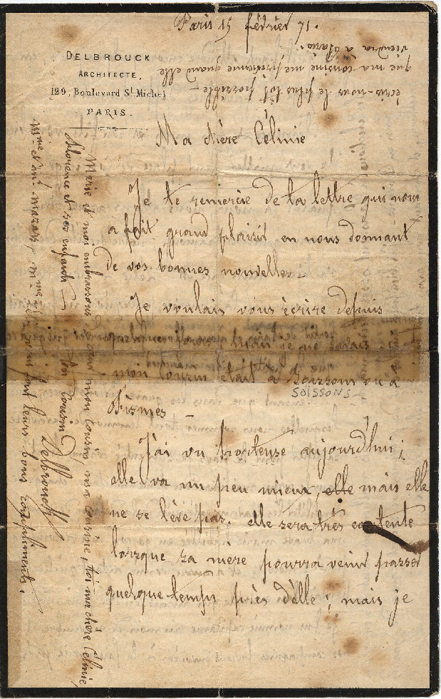 Lettre de Joseph Louis Delbrouck avec signature
