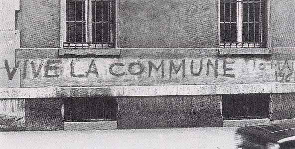 « Vive la Commune du 10 mai 1968 » slogan de 68 vu rue Lhomond, Paris Ve 