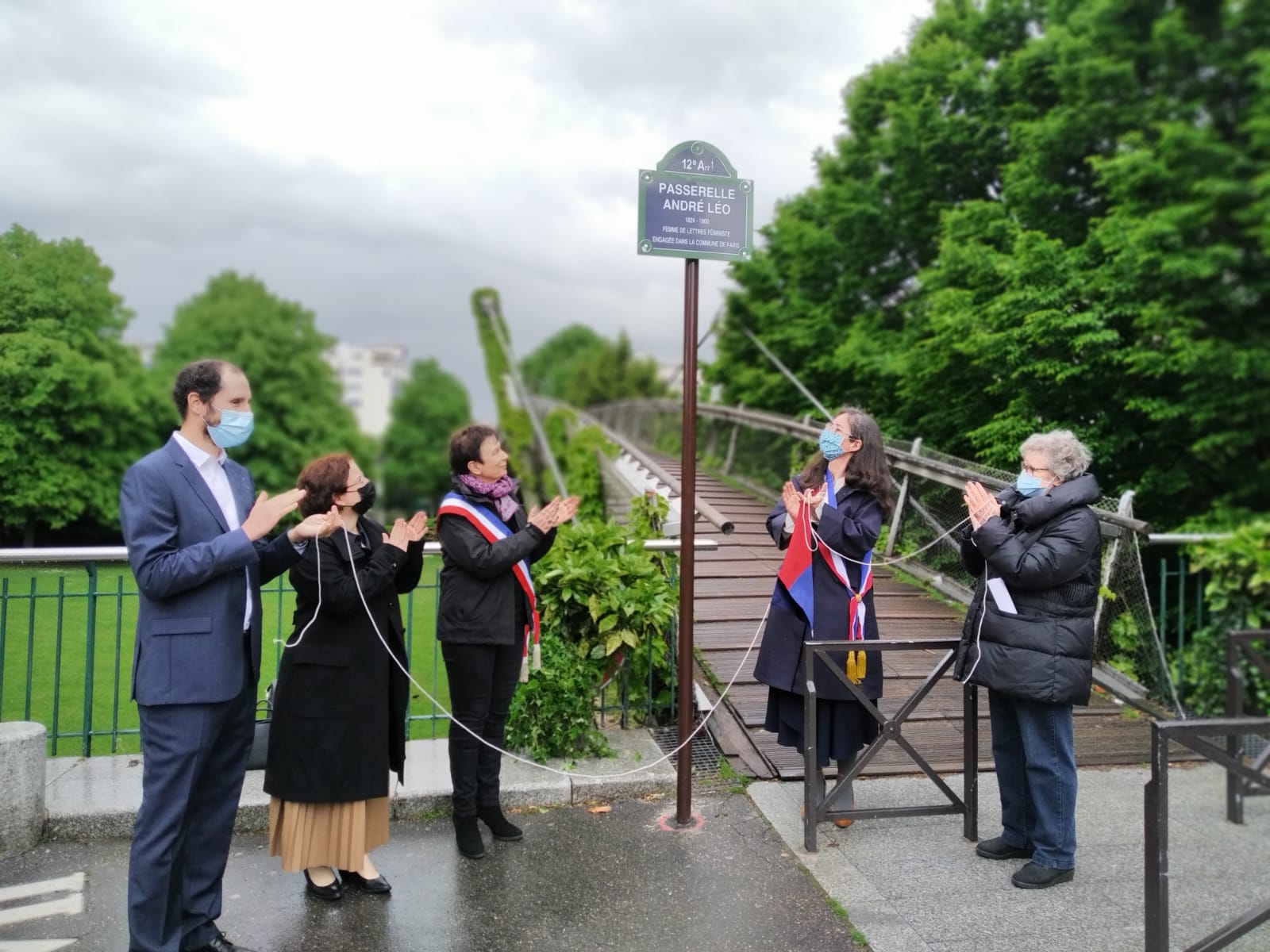 Inauguration de la passerelle André Léo à Paris XII le 18 mai 2021