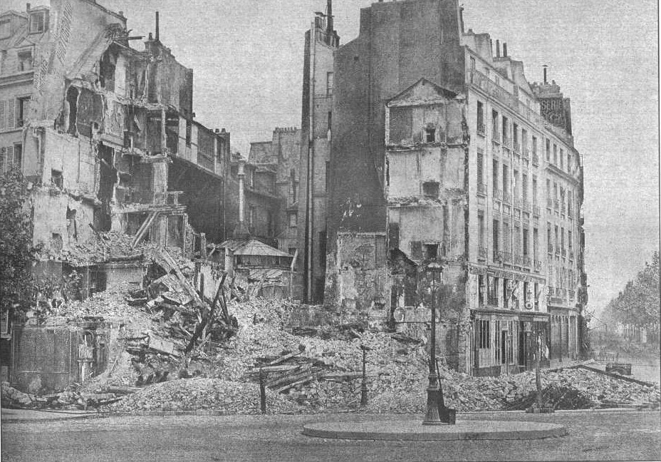 Place de la Bastille après la bataille du 26 mai 1871 (coin du boulevard Beaumarchais)