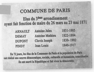 Plaque des élus de la Commune, mairie d Paris 3ème