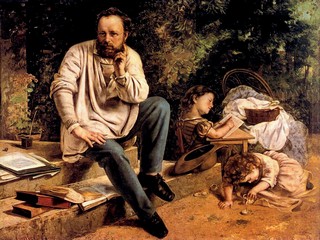 Gustave Courbet Pierre-Joseph Proudhon et ses enfants en 1853  Huile sur toile (1865-1867)