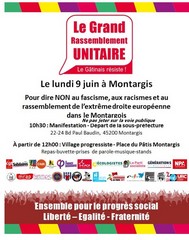 GRAND RASSEMBLEMENT UNITAIRE - LUNDI 9 JUIN À MONTARGIS