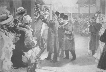 À son retour du bagne, le 9 novembre 1880, Georges Clemenceau, Jules Vallès, Henri Rochefort, Nathalie Le Mel