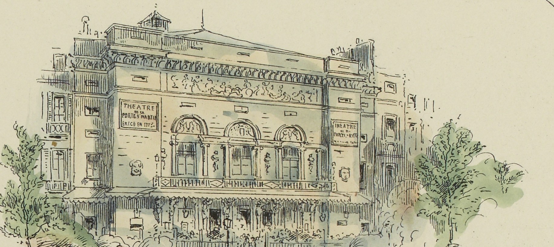 Théâtre de la porte Saint-Martin en 1871  par Coindre Victor (détail Musée Carnavalet)