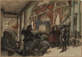 2 février 1871, séance de club - Dessin de Jules Worms (Musée Carnavalet - Histoire de Paris)