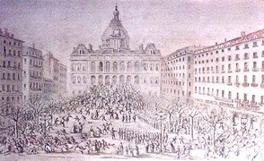Assaut de l'Hôtel de Ville le 24 mars 1871. Dessin anonyme, fin XIXe s.